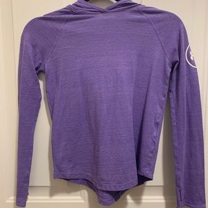 Purple Under Armour long sleeve hooded shirt